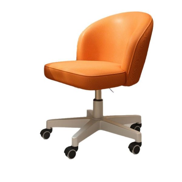 Contemporary Nordic Leather Aluminum Alloy Plastic Swivel Desk Chair Backrest Armless For Study - Image 15