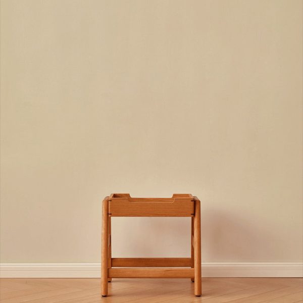 Traditional Japanese Square Cherry Wood Stackable Storage Dining Chair Backless Armless For Dining Room - Image 27
