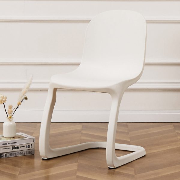 Contemporary Nordic Arc Geometry Macarons Full PP Dining Chair Backrest Armless For Dining Room - Image 19