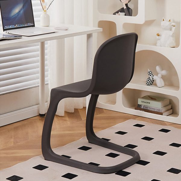 Contemporary Nordic Arc Geometry Macarons Full PP Dining Chair Backrest Armless For Dining Room - Image 11