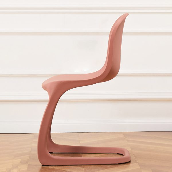 Contemporary Nordic Arc Geometry Macarons Full PP Dining Chair Backrest Armless For Dining Room - Image 10