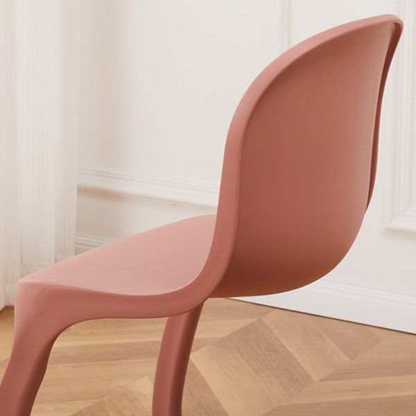 Contemporary Nordic Arc Geometry Macarons Full PP Dining Chair Backrest Armless For Dining Room - Image 8