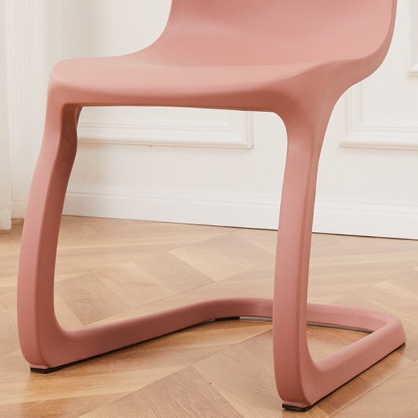 Contemporary Nordic Arc Geometry Macarons Full PP Dining Chair Backrest Armless For Dining Room - Image 9