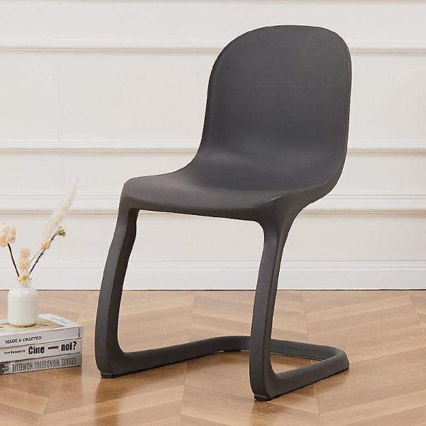 Contemporary Nordic Arc Geometry Macarons Full PP Dining Chair Backrest Armless For Dining Room - Image 20