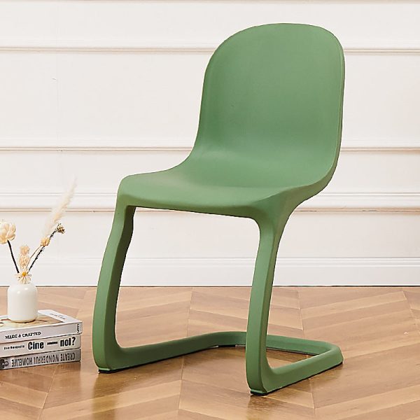 Contemporary Nordic Arc Geometry Macarons Full PP Dining Chair Backrest Armless For Dining Room - Image 16