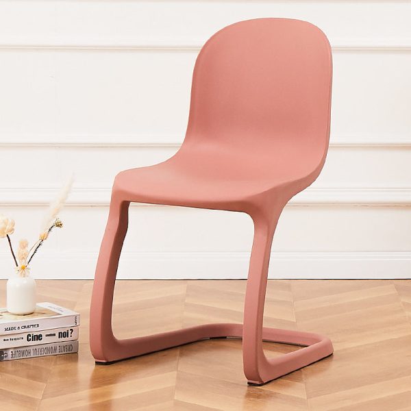 Contemporary Nordic Arc Geometry Macarons Full PP Dining Chair Backrest Armless For Dining Room - Image 18
