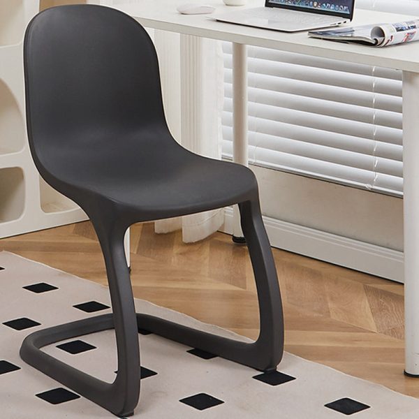 Contemporary Nordic Arc Geometry Macarons Full PP Dining Chair Backrest Armless For Dining Room - Image 12