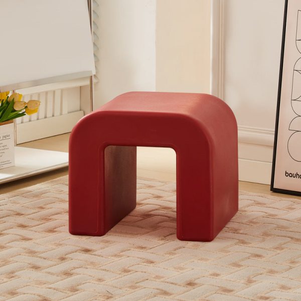 Contemporary Creative Geometry Shape Full PP Low Stool Backless Armless For Living Room - Image 12
