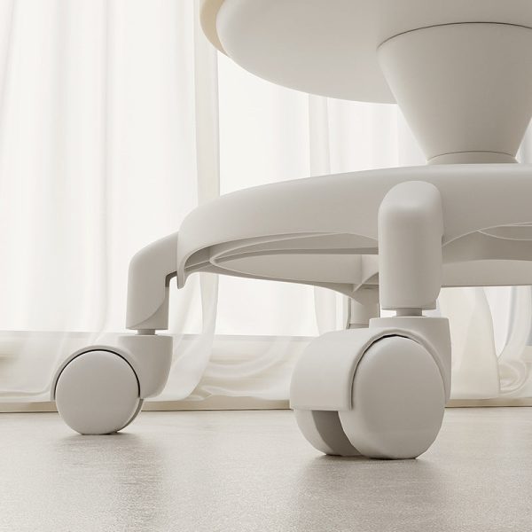 Modern Minimalist Round Swivel Carbon Steel Leather Low Stool Backless Armless For Living Room - Image 6