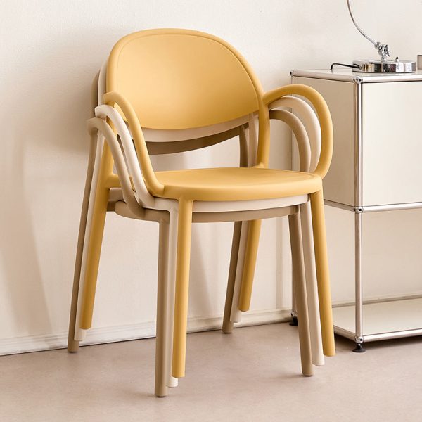 Contemporary Nordic Arc Full PP Dining Chair Backrest Armrest For Dining Room - Image 16