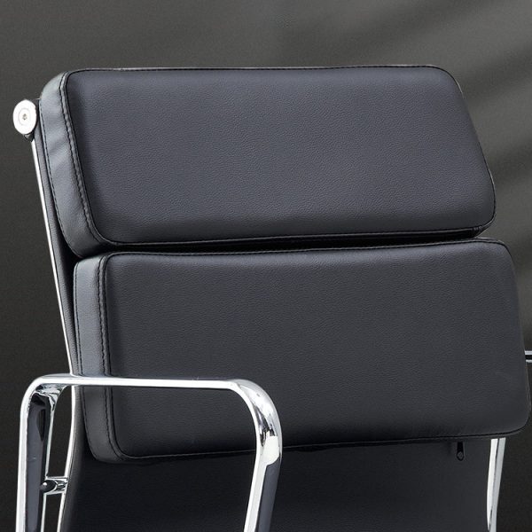 Modern Minimalist Rectangle Leather Aluminum Alloy Swivel Desk Chair Backrest Armrest For Study - Image 8