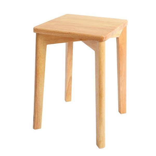 Modern Minimalist Square Solid Wood Low Stool Backless Armless For Dining Room - Image 5