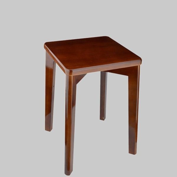 Modern Minimalist Square Solid Wood Low Stool Backless Armless For Dining Room - Image 3