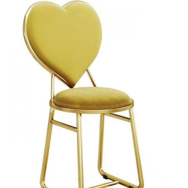 Contemporary Creative Carbon Steel Flannelette Heart Shape Dining Chair Backrest Armless For Dining Room - Image 17