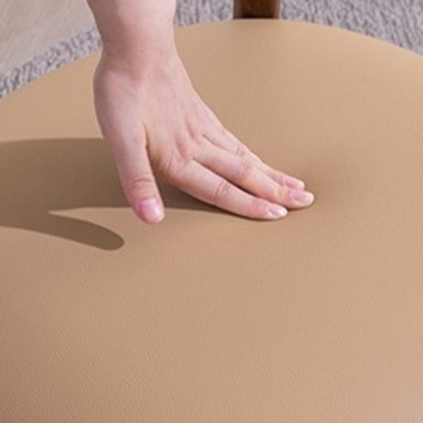 Modern Minimalist Square Leather Solid Wood Dining Chair Curved Backrest For Dining Room - Image 6