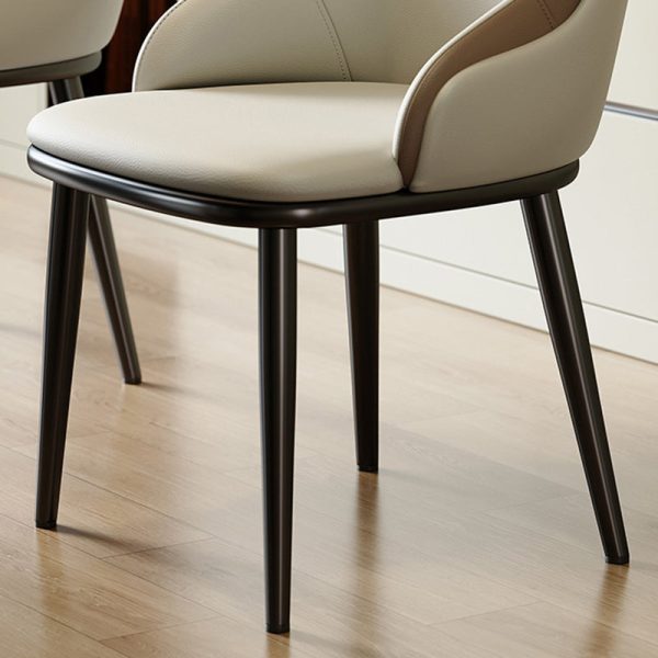 Contemporary Nordic Square Upholstered Leather Carbon Steel Dining Chair Mezzanine Backrest For Dining Room - Image 11