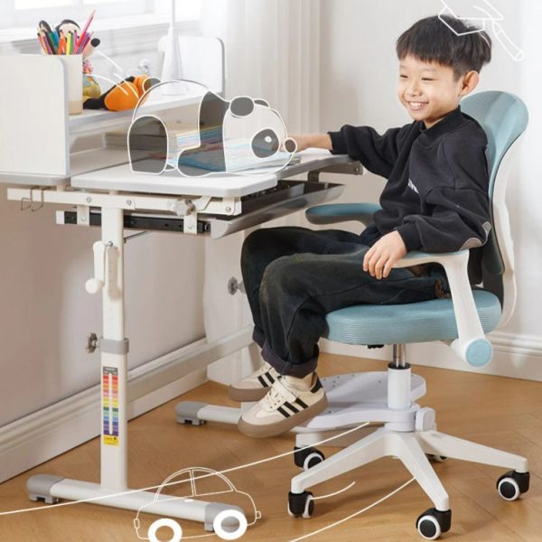 Contemporary Creative Kids Square Panda PP Hardware Desk Chair Backrest Armrest For Home Office - Image 8