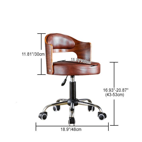 Modern Minimalist Round Upholstered Leather Stainless Steel Bar Stool Curved Backrest For Dining Room - Image 4