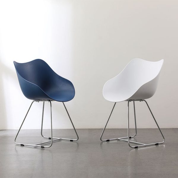 Contemporary Nordic Curved Iron Plastic Chair Backrest Armrest For Living Room - Image 12