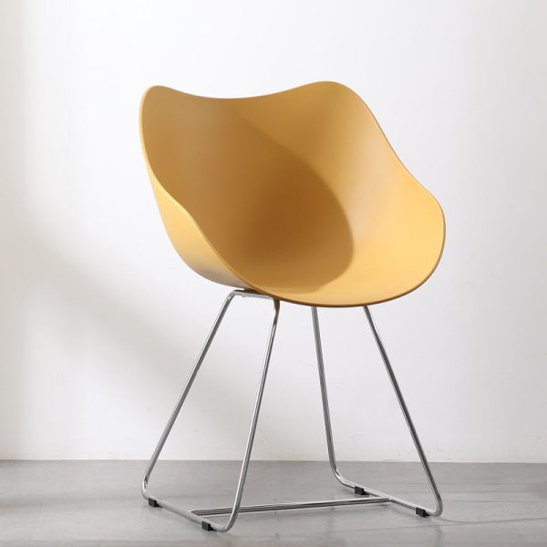 Contemporary Nordic Curved Iron Plastic Chair Backrest Armrest For Living Room - Image 3