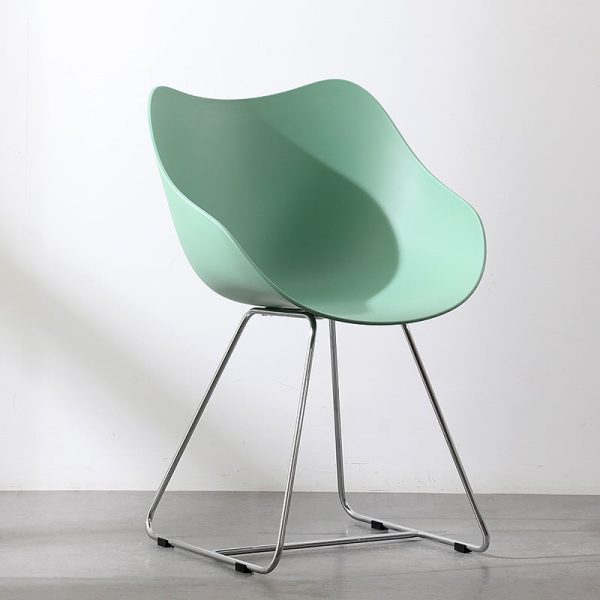 Contemporary Nordic Curved Iron Plastic Chair Backrest Armrest For Living Room - Image 8