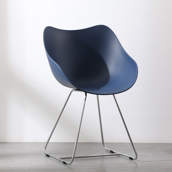Contemporary Nordic Curved Iron Plastic Chair Backrest Armrest For Living Room - Image 9