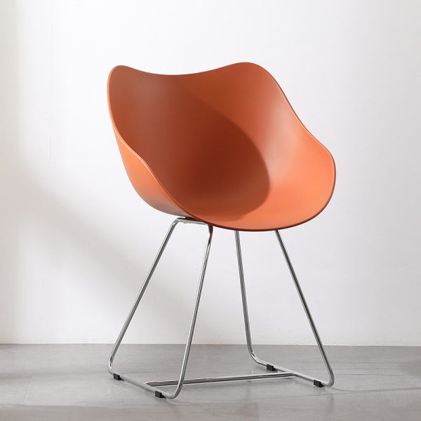 Contemporary Nordic Curved Iron Plastic Chair Backrest Armrest For Living Room - Image 10