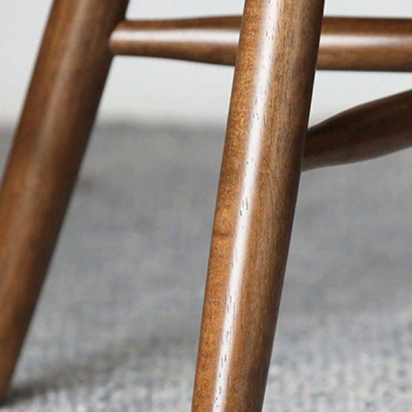 Contemporary Scandinavian Round Fabric Wood Footstool Backless Armless For Living Room - Image 6