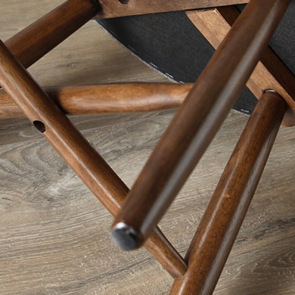 Contemporary Scandinavian Round Fabric Wood Footstool Backless Armless For Living Room - Image 7