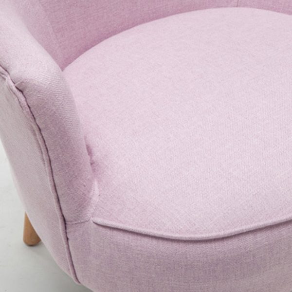 Modern Minimalist Square Wood Fabric Accent Chair Backrest Armrest For Living Room - Image 7