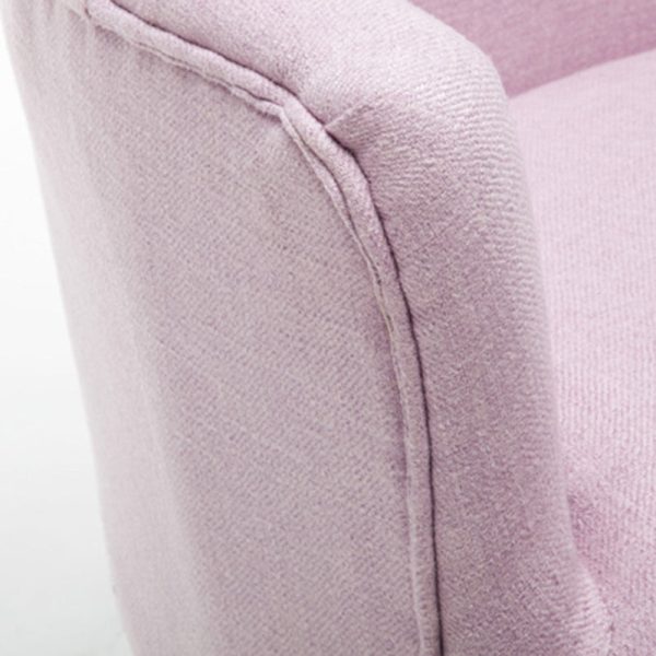 Modern Minimalist Square Wood Fabric Accent Chair Backrest Armrest For Living Room - Image 8