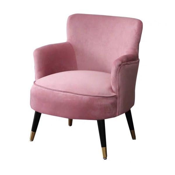 Modern Minimalist Square Wood Fabric Accent Chair Backrest Armrest For Living Room - Image 13