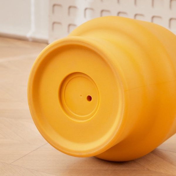 Contemporary Nordic Round Plastic Footstool Backless Armless For Living Room - Image 5