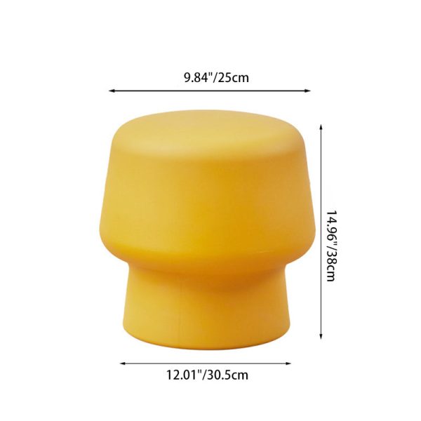 Contemporary Nordic Round Plastic Footstool Backless Armless For Living Room - Image 4
