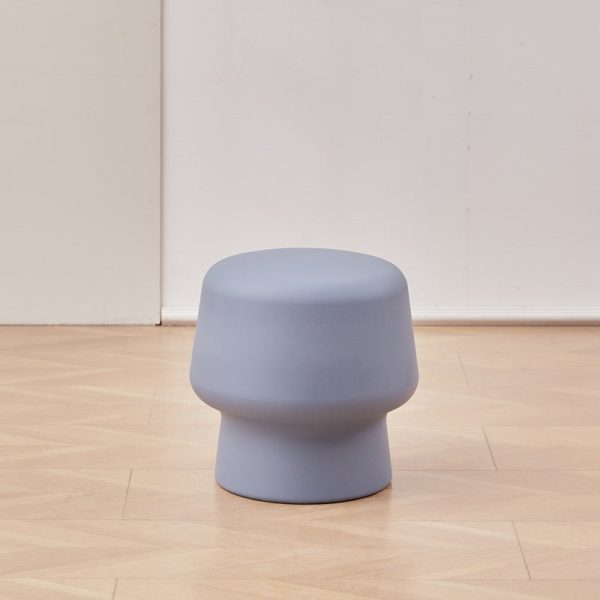 Contemporary Nordic Round Plastic Footstool Backless Armless For Living Room - Image 9