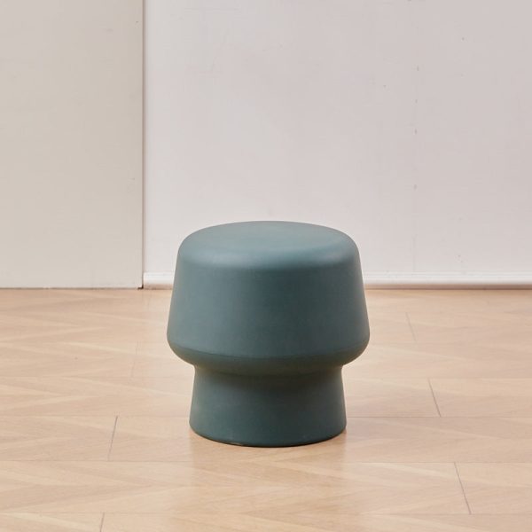 Contemporary Nordic Round Plastic Footstool Backless Armless For Living Room - Image 11