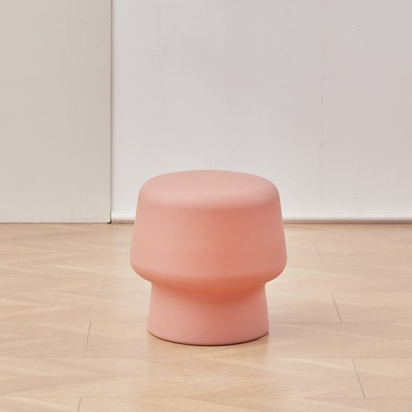 Contemporary Nordic Round Plastic Footstool Backless Armless For Living Room - Image 13