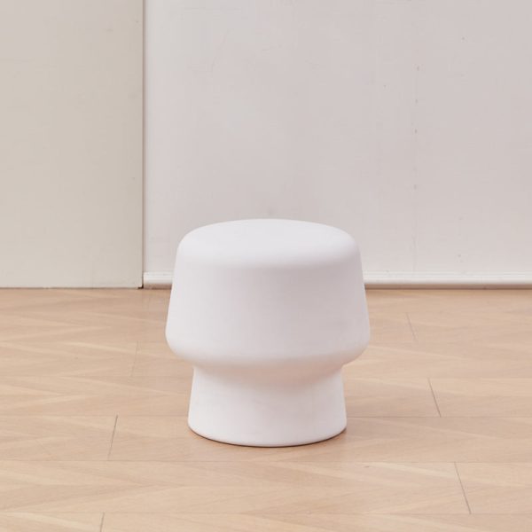 Contemporary Nordic Round Plastic Footstool Backless Armless For Living Room - Image 14