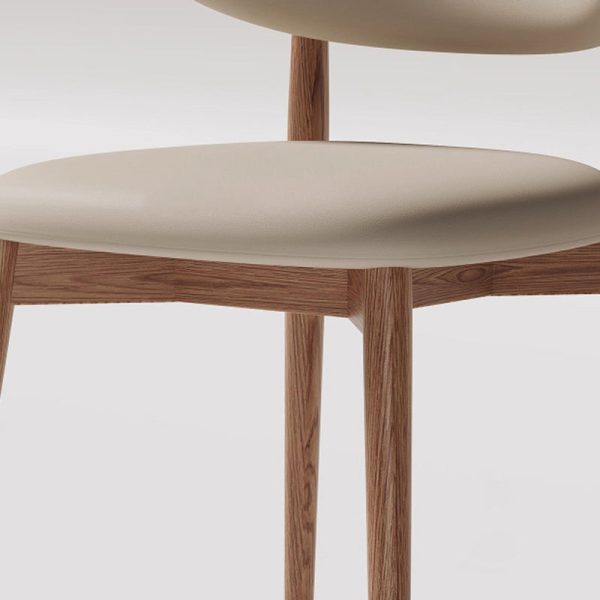 Contemporary Creative Oval Wood Fabric Leather Chair Backrest Armless For Living Room - Image 7