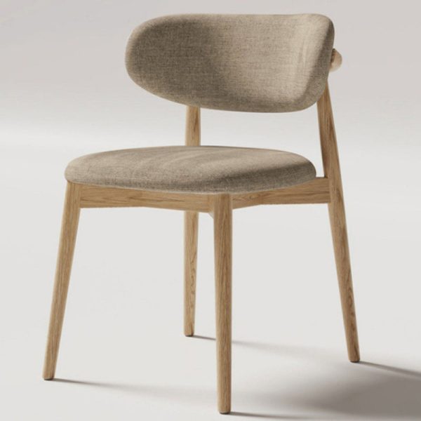Contemporary Creative Oval Wood Fabric Leather Chair Backrest Armless For Living Room - Image 2
