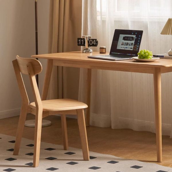 Traditional Japanese Oval Wood Chair Backrest Armless For Living Room - Image 9