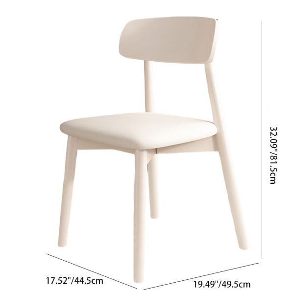 Contemporary Nordic Rectangular Wood Leather Backrest Armless For Living Room - Image 4