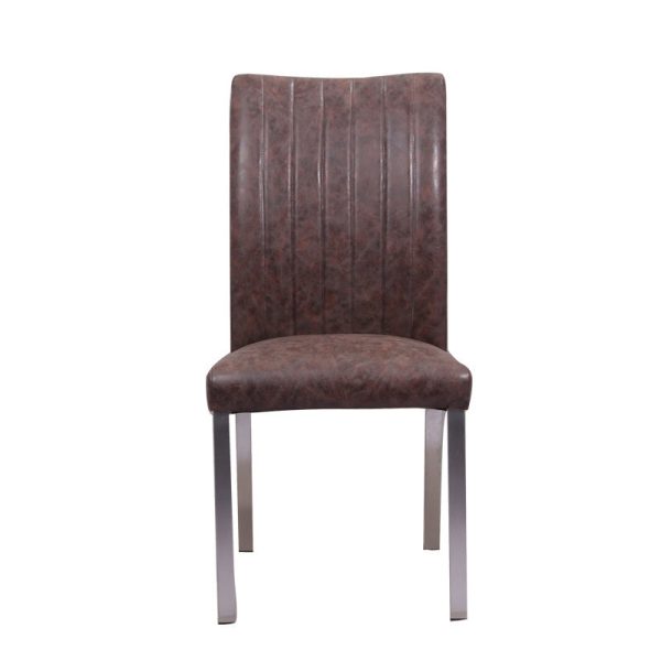 Traditional European Rectangular Iron Leather Chair Backrest Armless For Living Room - Image 7