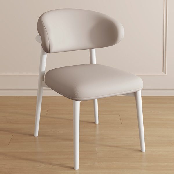 Contemporary Luxury Curved PU Leather Upholstered Carbon Steel Dining Chair Backrest For Dining Room - Image 18