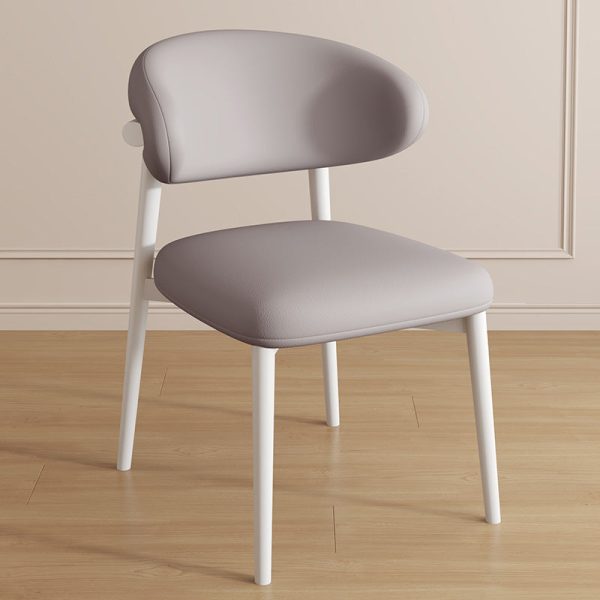 Contemporary Luxury Curved PU Leather Upholstered Carbon Steel Dining Chair Backrest For Dining Room - Image 20