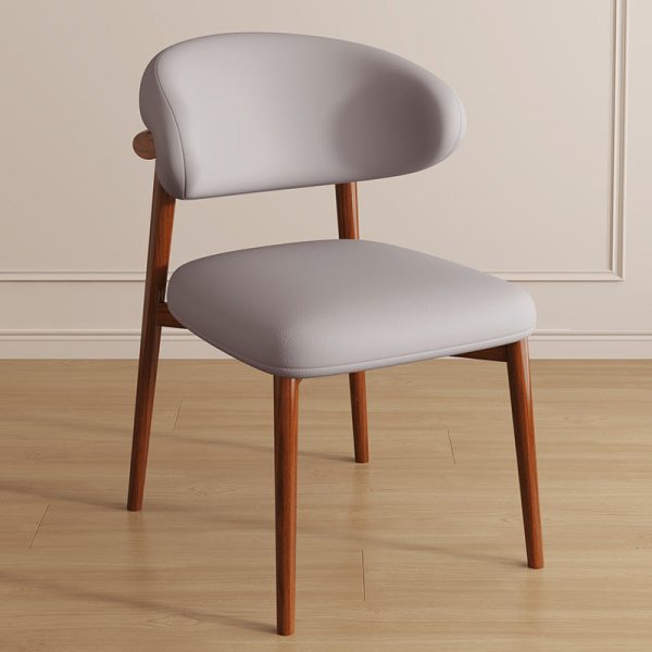 Contemporary Luxury Curved PU Leather Upholstered Carbon Steel Dining Chair Backrest For Dining Room - Image 33