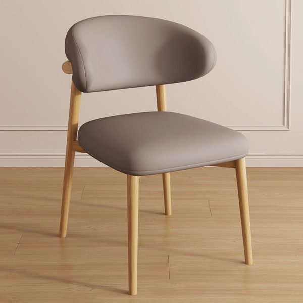 Contemporary Luxury Curved PU Leather Upholstered Carbon Steel Dining Chair Backrest For Dining Room - Image 12