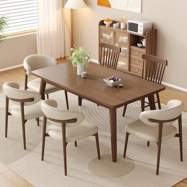 Contemporary Luxury Curved PU Leather Upholstered Carbon Steel Dining Chair Backrest For Dining Room - Image 9