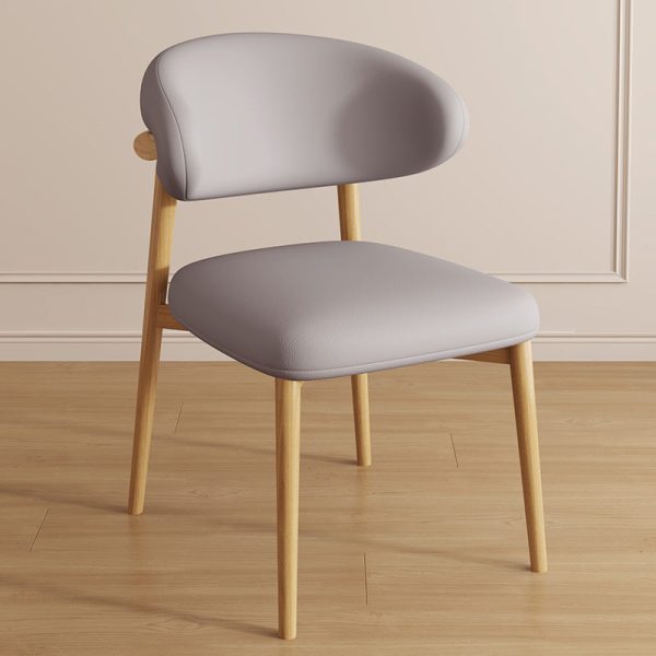 Contemporary Luxury Curved PU Leather Upholstered Carbon Steel Dining Chair Backrest For Dining Room - Image 13