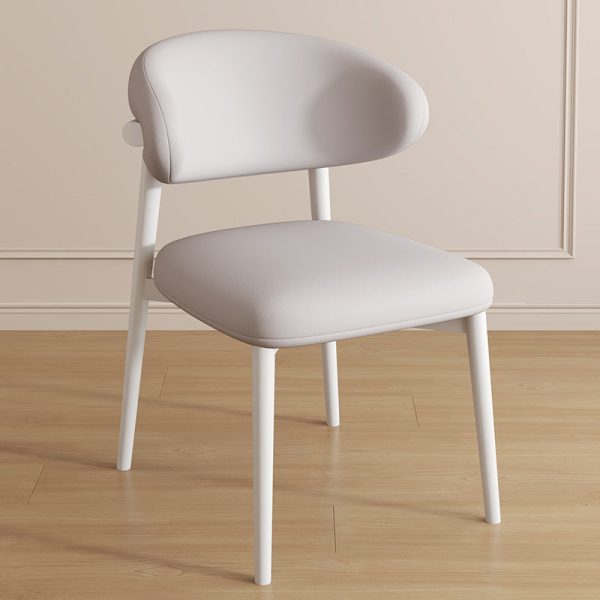 Contemporary Luxury Curved PU Leather Upholstered Carbon Steel Dining Chair Backrest For Dining Room - Image 17
